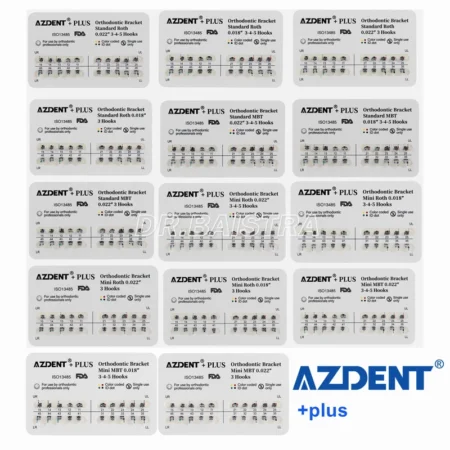 AZDENT PLUS Dental Orthodontic Brackets Brace Mini RothMBT 0.0220.018 Hooks