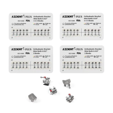 AZDENT PLUS Dental Orthodontic Brackets Brace Mini RothMBT 0.0220.018 Hooks