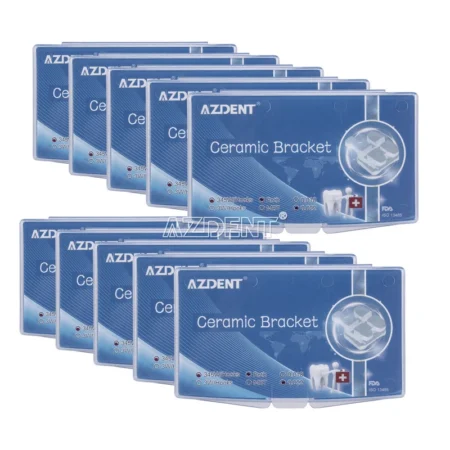 AZDENT Dental Orthodontic Ceramic Bracket Brace Roth MBT.022018 Hooks 345