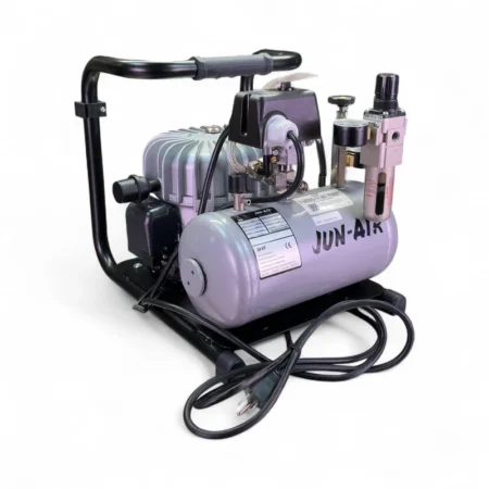 JUN-AIR Model 3 Compressor Laboratory Pump 1104360 with Gauges Used Works