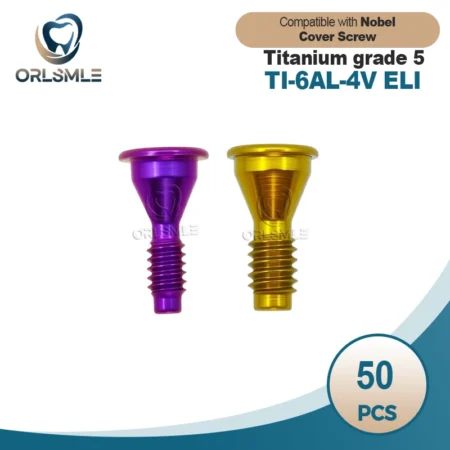 50 pcs Titanium Cover screw compatible with Nobel Biocare platform NP RP