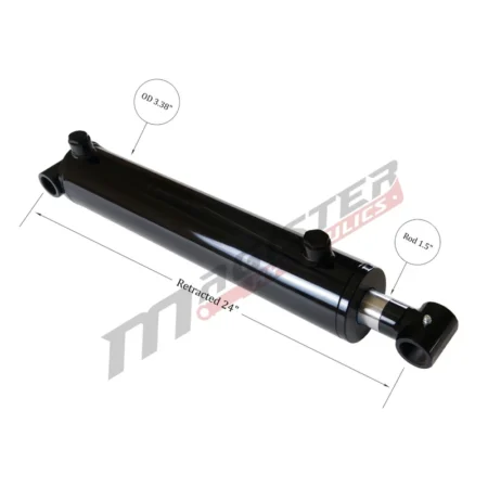 Hydraulic Cylinder Welded Double Acting 3" Bore 16" Stroke Cross Tube 3x16 NEW