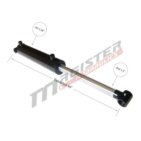Hydraulic Cylinder Welded Double Acting 3" Bore 16" Stroke Cross Tube 3x16 NEW