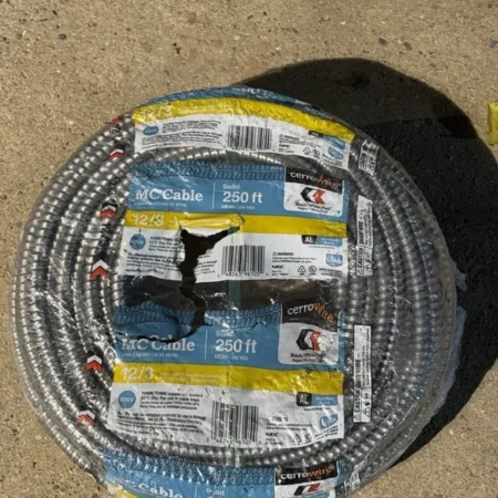 Cerrowire 250 Ft. 12/3 Solid MC Armored Cable Electrical Wire 600V NEC NEW