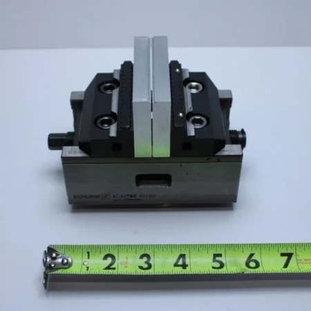 USED SCHUNK GRESSEL KONTEC KSC80 VISE W/ REVERSIBLE GRIP JAWS 80MM JAW WIDTH