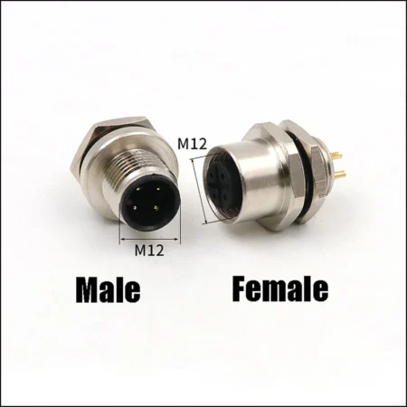 PG7 M12 Sensor Connector 45812 Pin MaleFemale StraightRight Angle Plug IP67
