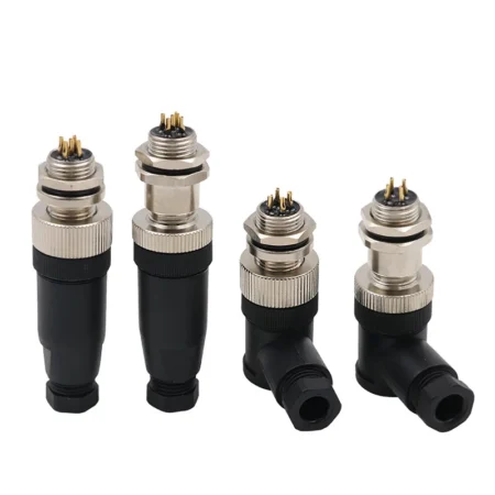 PG7 M12 Sensor Connector 45812 Pin MaleFemale StraightRight Angle Plug IP67