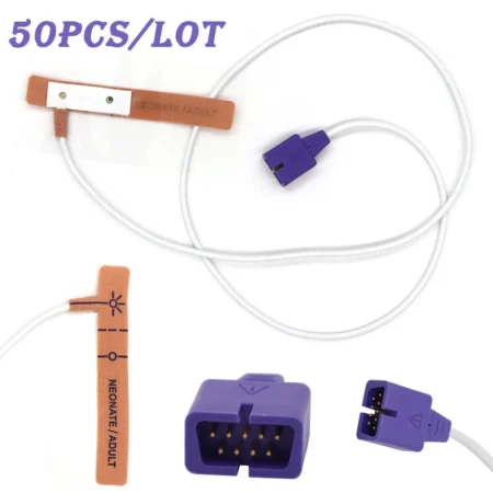 50 CompatibleWith Nellcor Oximax Infant Adhesive tape Disposable Spo2 sensor FDA