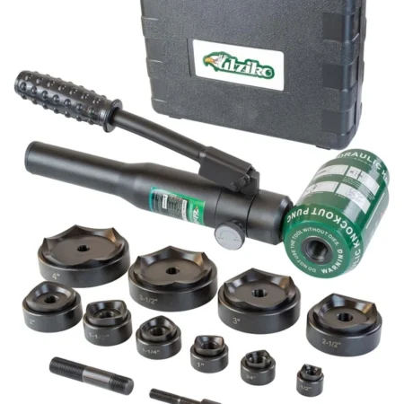 Hydraulic Knockout Punch Electrical Conduit Hole Cutter Set KO Tool Kit 12 t...