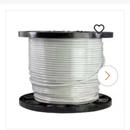 6 AWG THHN Wire 500 foot ft 6 Gauge Stranded White Copper Electrical Wire 600V