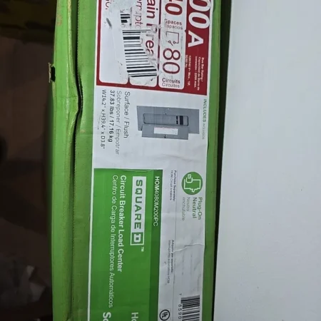 Square D Homeline 200 AMP 40 SPACE 80 CIRCUIT MAIN BREAKER ELECTRICAL PANEL