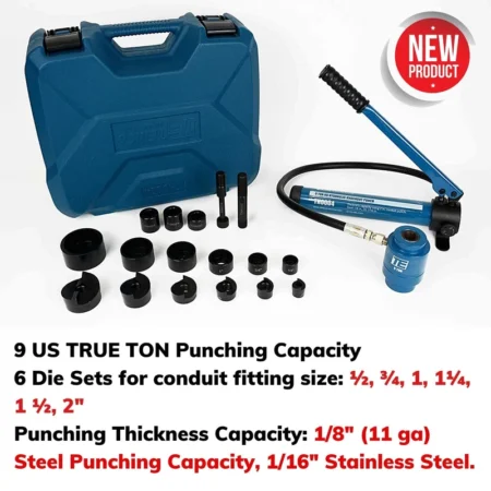 Hydraulic Knockout Punch Electrical Conduit Hole Cutter Metal Steel Junction Box