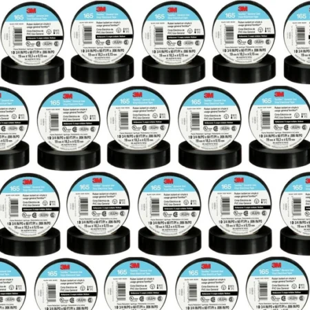 400 Rolls 4 Cases of 100 rolls 3M 165 TEMFLEX BLACK 34" VINYL ELECTRICAL TAPE