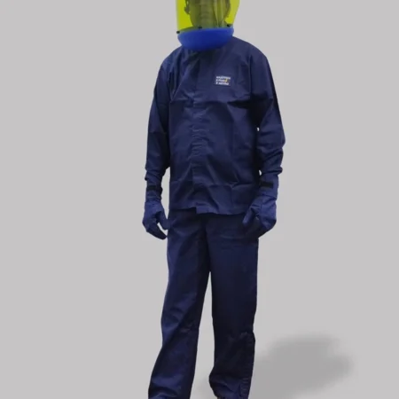 Blue Arc Flash 8Cal Suits Flame Resistant Protection for Electrical Safety