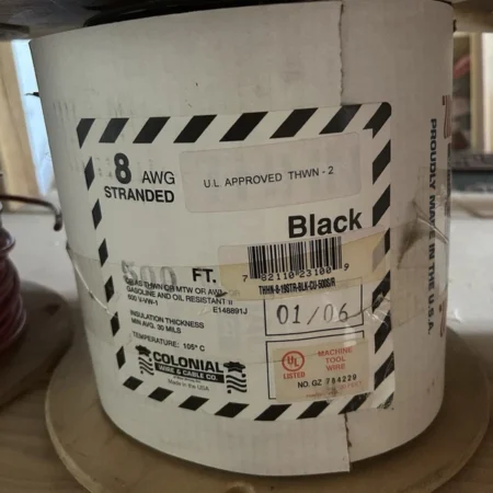 Electrical Wire - 8 AWG 500 Ft. Black