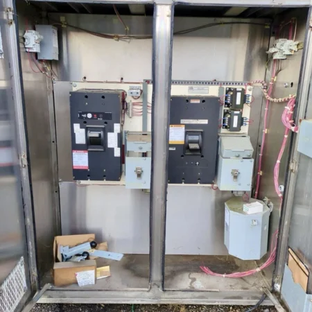 Outdoor Stainless Steel Electrical Panel With (2) 3000 Amp Circuit Breakers USED