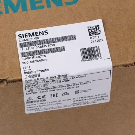 6SL3 210-5BE15-5CV0 NEW SIEMENS SINAMICS Rated Power 6SL3210-5BE15-5CV0