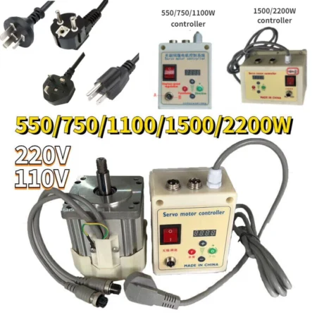 550W- 2.2KW Lathe Brushless Servo Motor & Switch ONOFF Controller Driver Mount