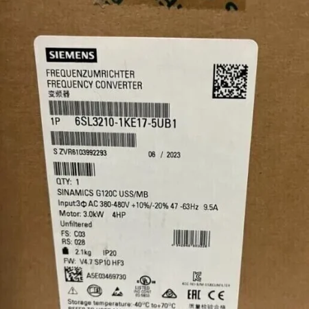 6SL3 210-1KE17-5UB1 NEW SIEMENS SINAMICS G120C Rated Power 6SL3210-1KE17-5UB1