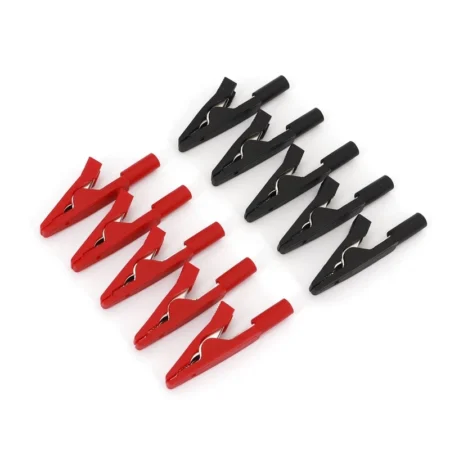 500Pcs RedBlack Insulated Mini Test Alligator Clip Probe with 2mm Banana Jack