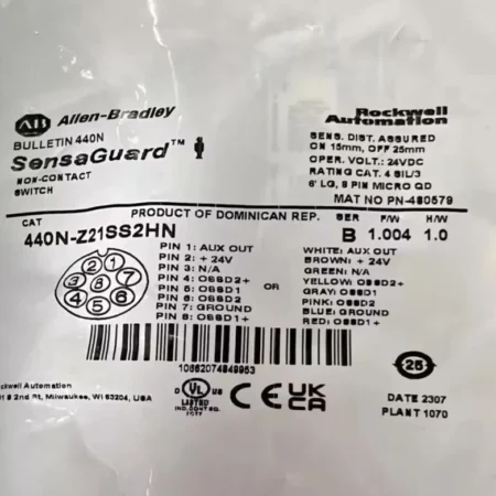 Allen Bradley 440N-Z21SS2HN Series B GuardMaster SensaGuard Switch