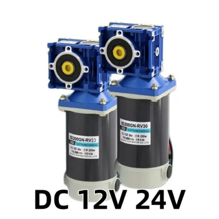RV30 200W Worm Geared Motor DC 12V 24V High Torque 400kg Reversible Self-locking