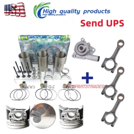 3TNM72 Overhaul Rebuild Kit with 3X connecting rod+oil pump for Yanmar Engine