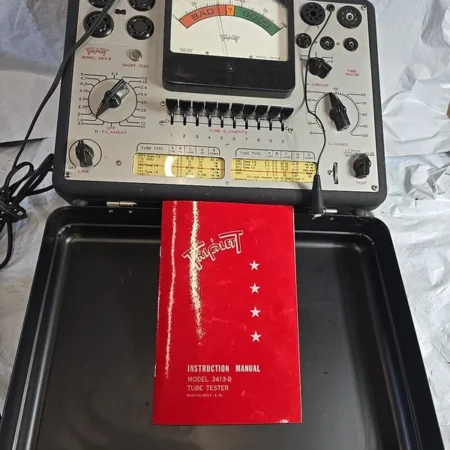 1951 Triplett Electrical Instrument Tube Tester 3413A w Manual Metal Case Works