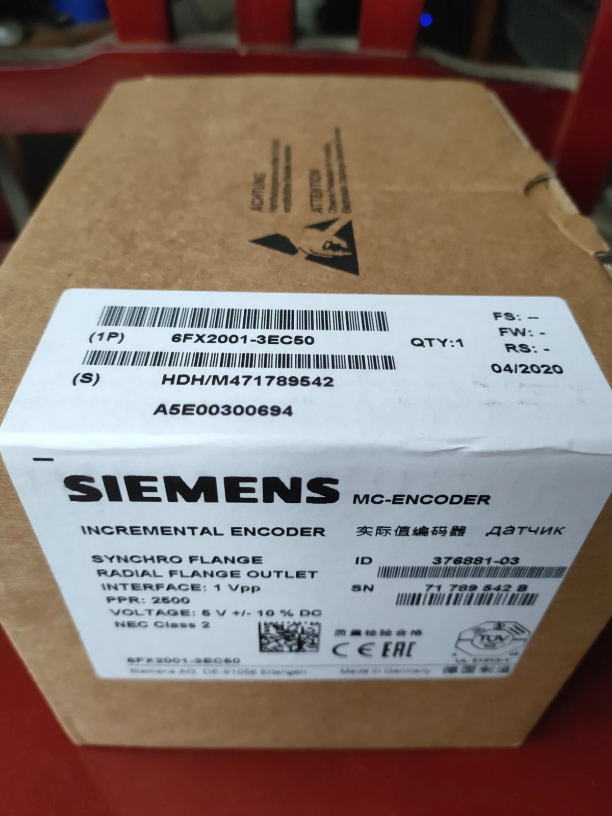 SIEMENS 6FX2001-3EC50 encoder