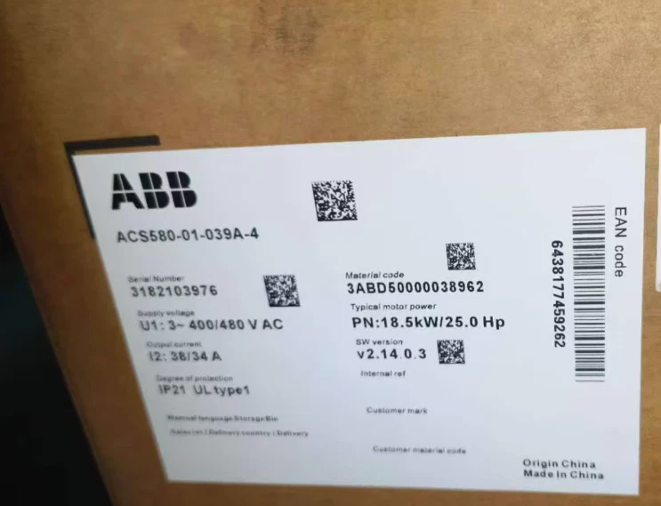 ABB ACS580-01-039A-4 inverter
