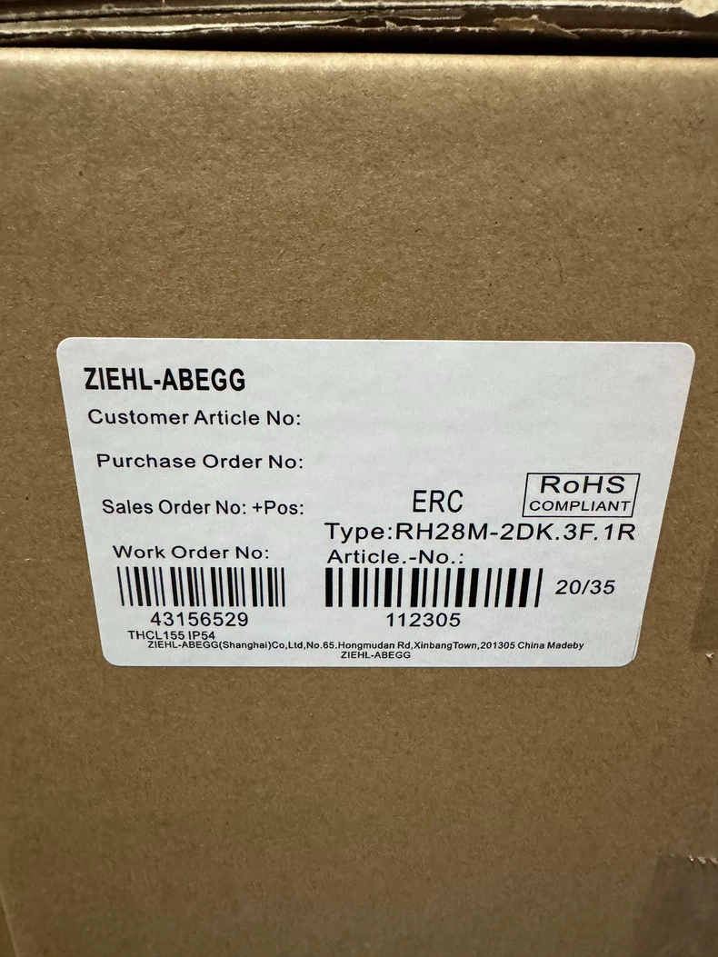 ZIEHL-ABEGG RH28M-2DK.3F.1R Centrifugal Fan
