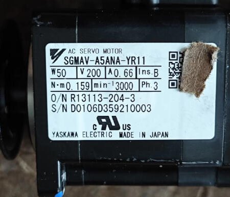 YASKAWA AC SERVO MOTOR SGMAV-A5ANA-YR11