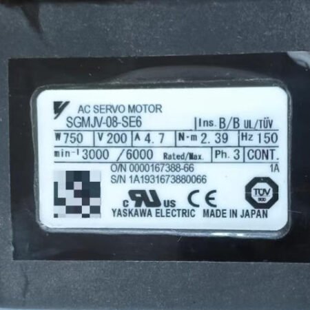 Yaskawa servo motor SGMJV-08-SE6