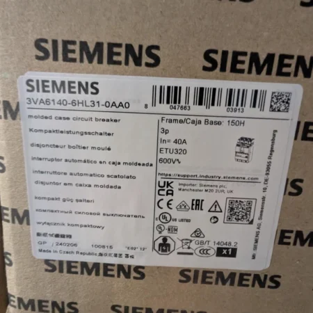 Siemens 3VA6140-6HL31-0AA0 MOLDED CASE 3POLE 40A Circuit Breaker NEW IN BOX