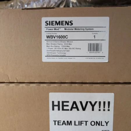 Siemens Power Mod Single Phase 600A 85k NEMA3R/SE Rated Main Module WBV1600C