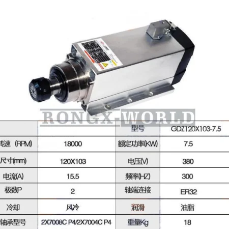 GDZ120x103-7.5 Air-Cooled Spindle Motor For CNC Router Engraving Milling #A6-2