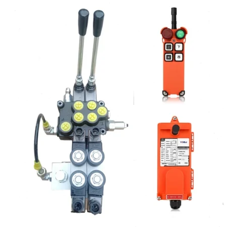 Hydraulic Directional Control Valve 2 Spool Wireless Remote 13GPM 12V 2900PSI