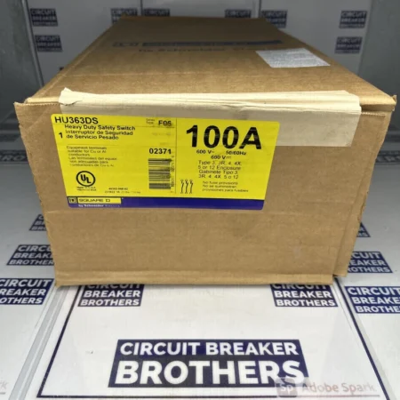 Square D HU363DS 100 Amp 600V 3P 3R 4X Non Fused Heavy Duty Safety Switch (New)