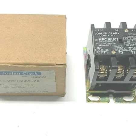 NEW JOSLYN CLARK HPC10U03-76 CONTACTOR SIZE 1, 3 POLE W/ TB174-1 120V COIL SER A