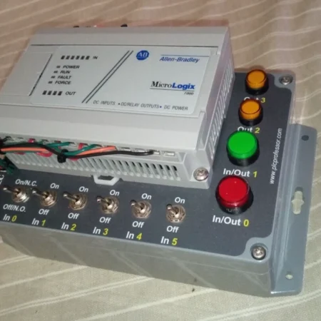 Allen-Bradley Micrologix PLC 1761-L10BXB 24VDC with PLCProfessor Teaching Tool