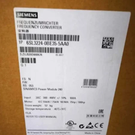 NEW Siemens 6SL3224-0BE35-5AA0 G120 inverter power module PM240 with filter 75KW