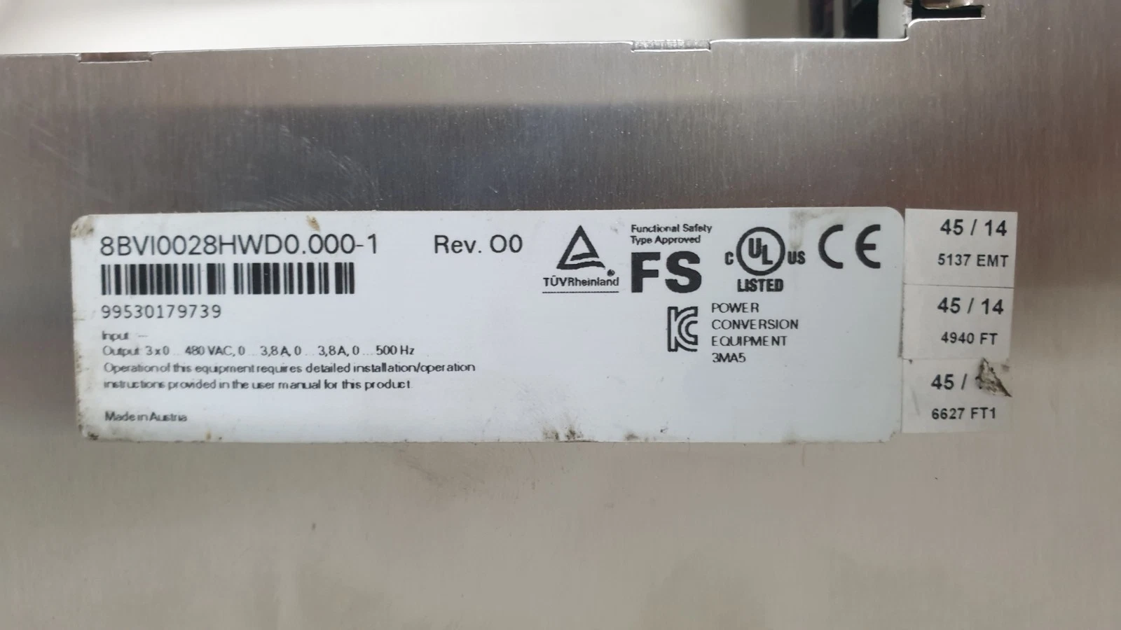 INVERTER MODULE 8BVI0028HWD0.000-1 B&R B R 1 8BVI0028HWD0.000-1