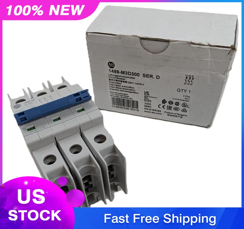 Bradley Miniature Circuit Breaker 30A 3pole 480y/277vac 1489-M3D300 1 1489-M3D300