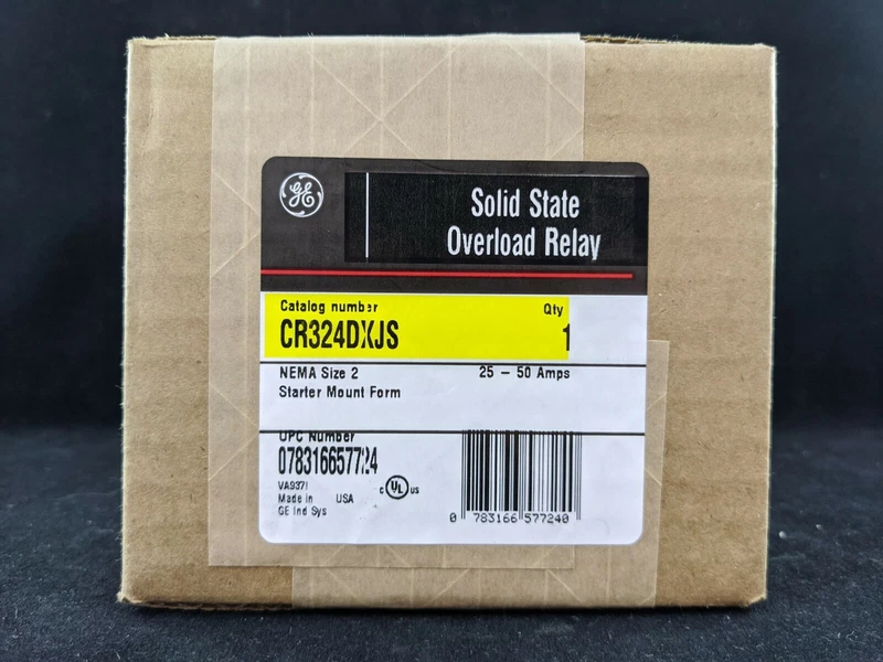 General Electric Overload Relay 2 25-50 CR324DXJS Nema Sz AMPS 1 CR324DXJS