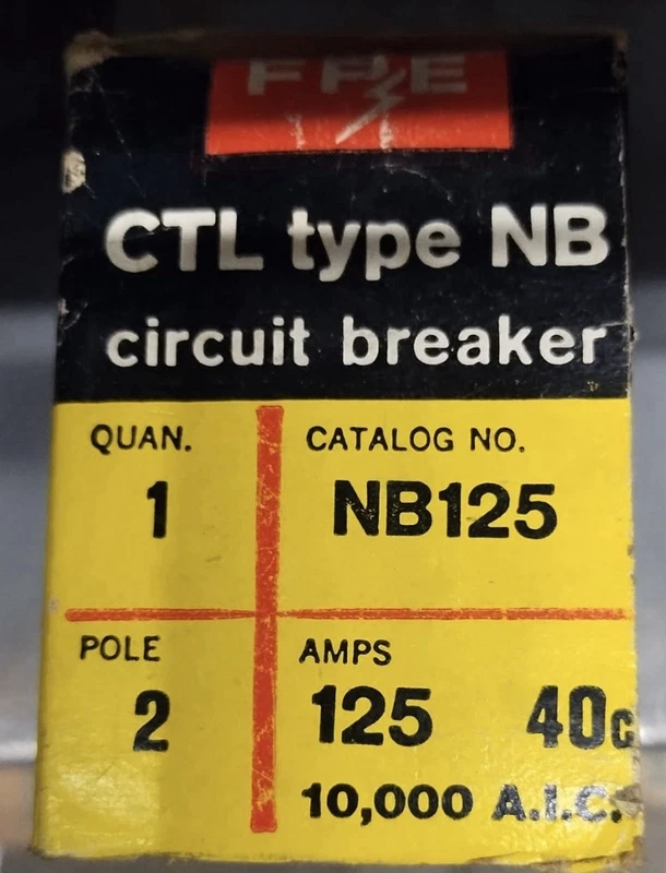 Federal Pacific 125 2 Circuit Breaker 240V NB2125 125A NB125 Amp Pole 1 NB2125