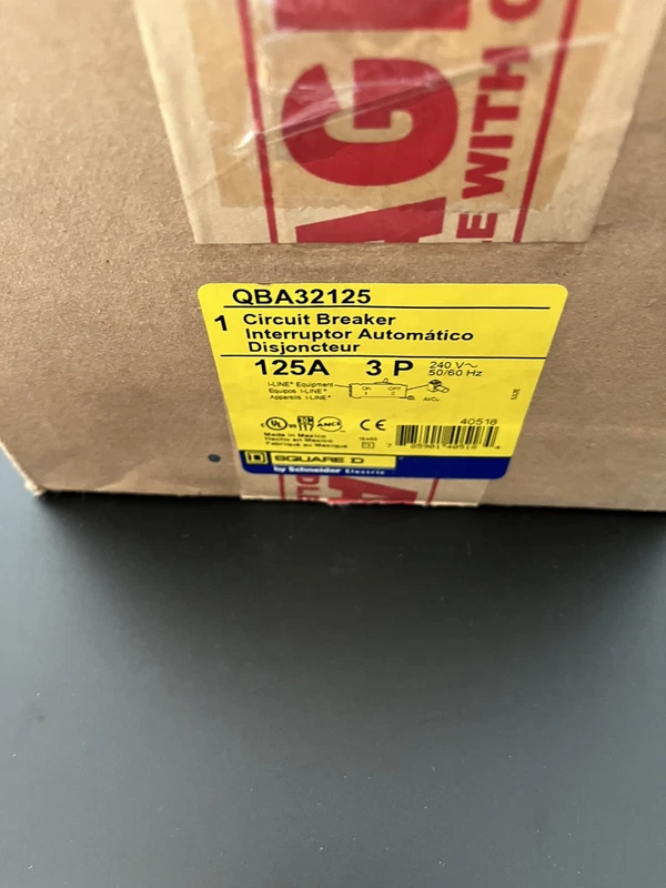 Square I-line Powerpact 3 125 240V Circuit Breaker QBA32125 D Pole Amp 1 QBA32125