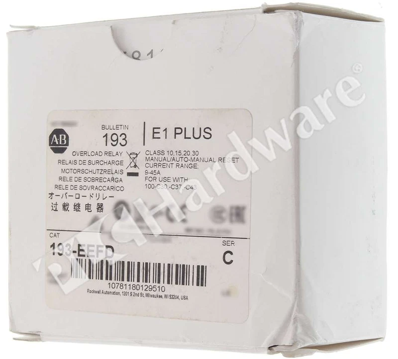 Bradley Surplus Overload Relay 3-phase 9-45A 193-EEFD E1 Allen Open 1 193-EEFD