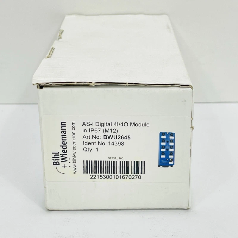Wiedemann Digital Module IP67 8xm12 4I/4O BWU2645 Bihl ASI I/O 1 BWU2645