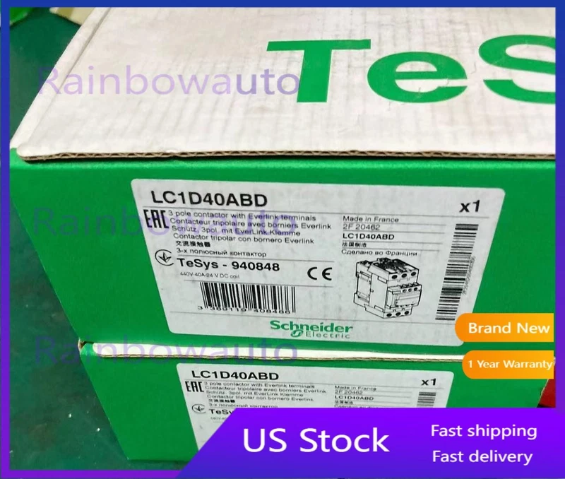 Schneider 1PCS Contactor LC1-D40ABD DC24V Contactor Delivery 1 LC1-D40ABD
