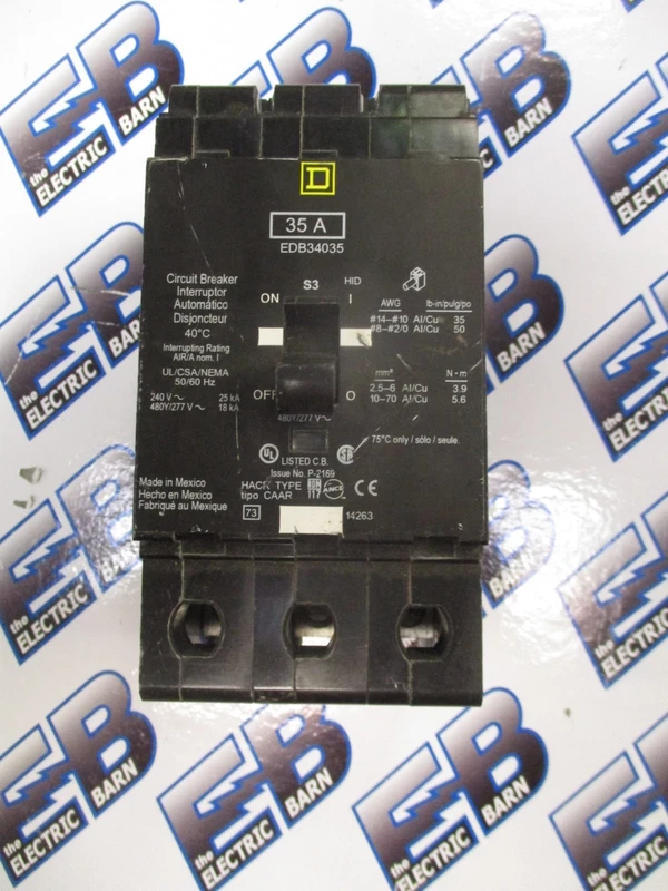 Square Circuit Breaker 35 480 3 18K -NEW-S EDB34035 D Amp Volt Pole 1 EDB34035